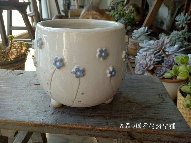 外贸粗陶新款复古做旧碎花手工陶瓷花盆居家摆件园艺绿植装饰花器