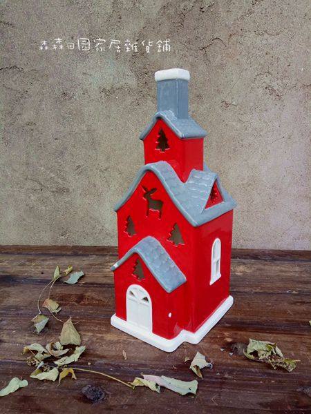 外贸原单陶瓷欧美别墅小房子烛台家居装饰摆件花园装饰品工艺品