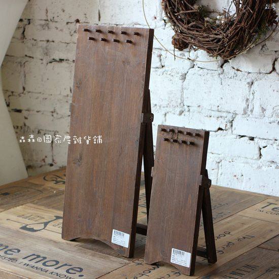 外贸出口zakka实木做旧钥匙收纳架项链架可折叠架装饰品摆件套装