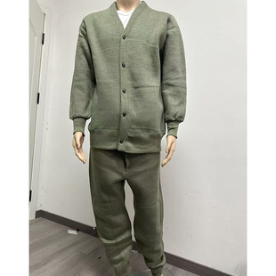 正品87草绿绒衣裤加厚绒衣绒裤套装冬季加厚保暖棉衣棉裤