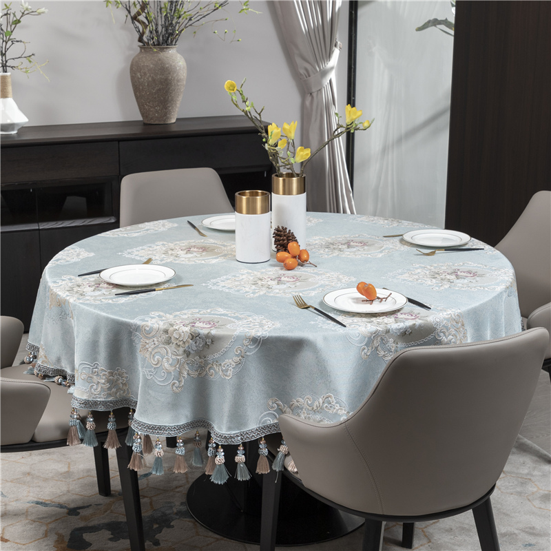 欧式风现代简约圆形饭店餐桌布