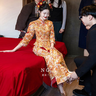 出阁秀禾服婚服高端大五福龙凤褂新娘嫁衣褂皇高级感显瘦结婚旗袍
