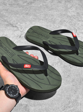 拖鞋男款夏季2025新款雕花图腾户外防滑耐磨休闲韩版潮人字拖鞋男