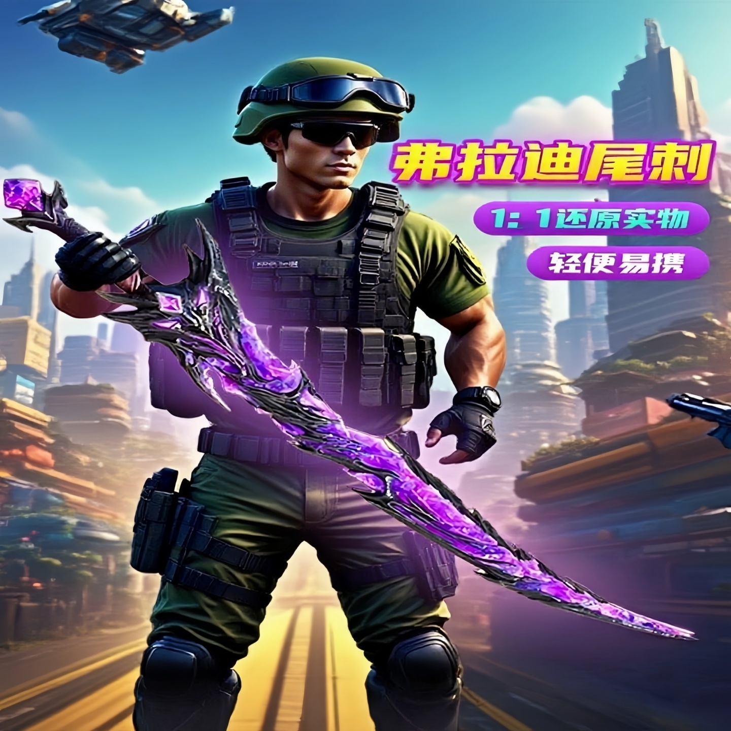 2025新款弗拉迪尾刺户外玩具和平精英地铁逃生模型安全未开刃男