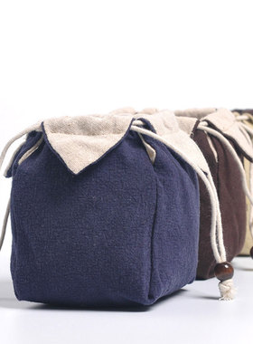 棉麻小布袋子文玩袋首饰包收纳袋佛珠手串菩提袋束口抽绳杯袋定制