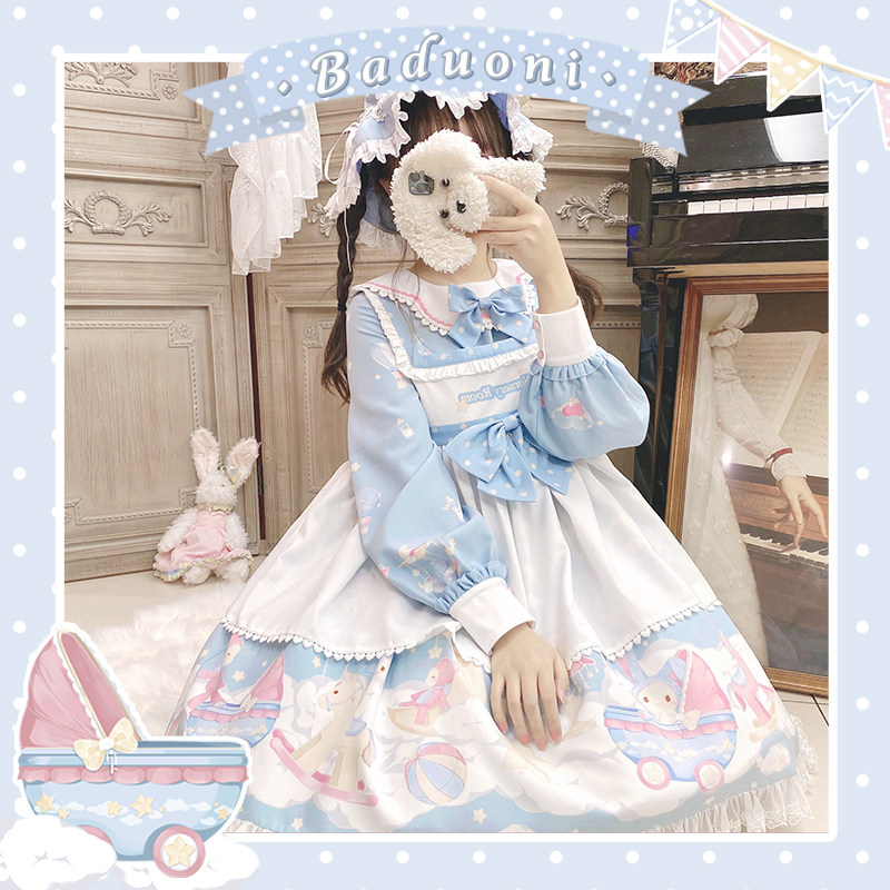 巴朵妮现货掉落婴儿房OP原创Lolita甜系可爱少女洛丽塔洋装连衣裙