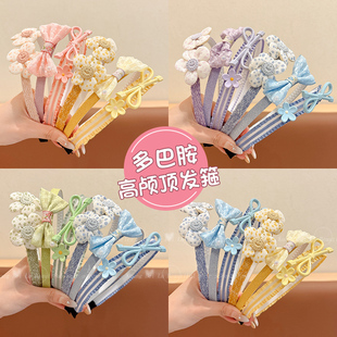 糖果色儿童花朵蝴蝶结头箍宝宝不勒头发饰小女孩碎发整理发箍头饰
