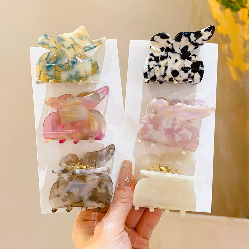 儿童立体蝴蝶发夹小女孩超仙森系后脑勺小号盘发抓夹鲨鱼夹子头饰