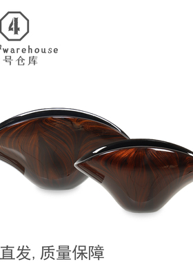 中式黑色洒金麦芒大口手工琉璃花器样板间客餐厅书房玄关软装摆件