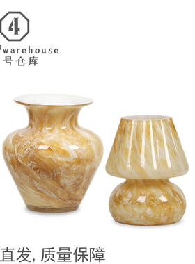 新中式简约田园黄色渲染小花瓶样板间洗手台玄关插花软装饰品摆件