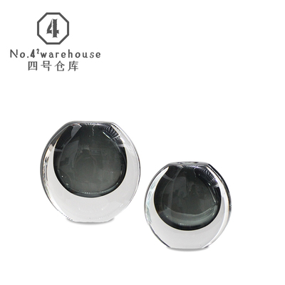 轻奢现代样板间酒店西餐厅仿真花艺琉璃彩色花瓶创意简约客厅摆件