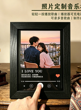 会唱歌的音乐相框按键播放歌曲照片定制录音蓝牙摆台情人节礼物