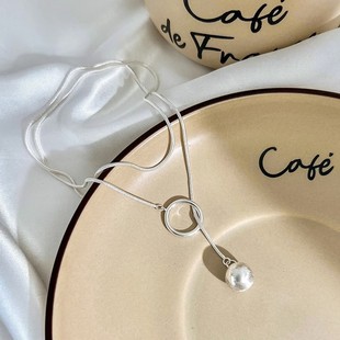 圆球项圈拉丝长款项链女时尚轻奢ins小众高级感毛衣链2023年新款