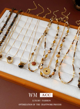 真金电镀美拉德秋冬高级感项链女时尚简约百搭锁骨链项饰工厂