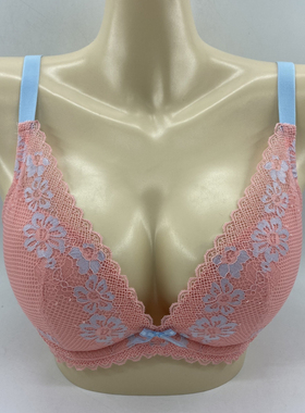 Sloggi专柜正品蕾丝钩花聚拢水袋上薄下厚优雅文胸16-7478