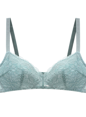 黛安芬简约蘩叶蕾丝无钢圈夏季内衣女大胸文胸E003224