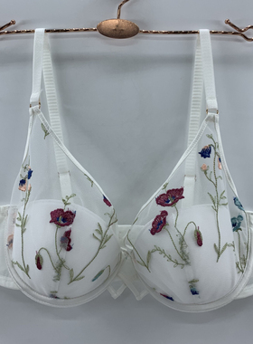 心爱内衣花枝锦1/2薄无纺布杯钢圈蕾丝刺绣文胸SL12AC41