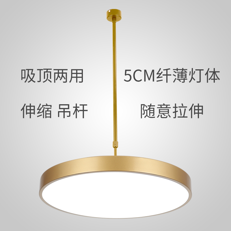 金色圆形美发店高亮个性吊杆吊灯
