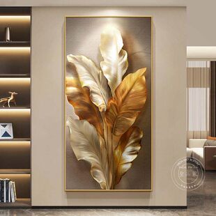 家大业大玄关装 挂画 饰画客厅入户轻奢高级感大气走廊过道尽头竖版