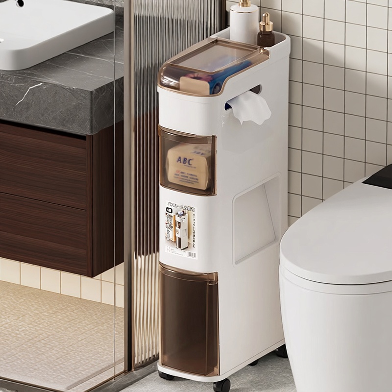 浴室垃圾柜免安装多功能带万向轮