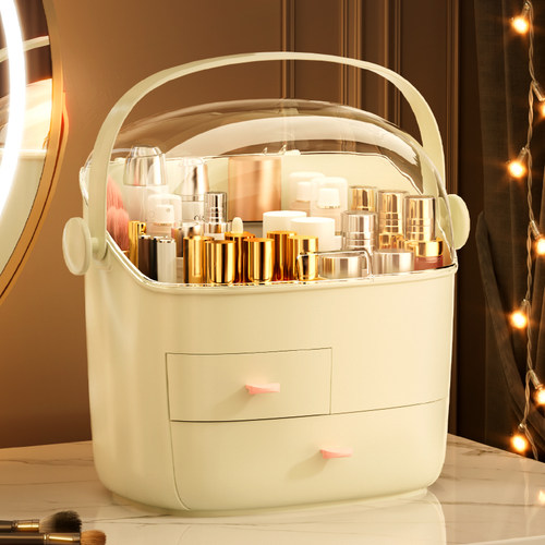 化妆品收纳盒防尘盖抽屉式大容量
