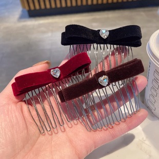 前额发梳蝴蝶结发插梳发卡刘海梳头饰品碎发神器发饰倒插梳成人女