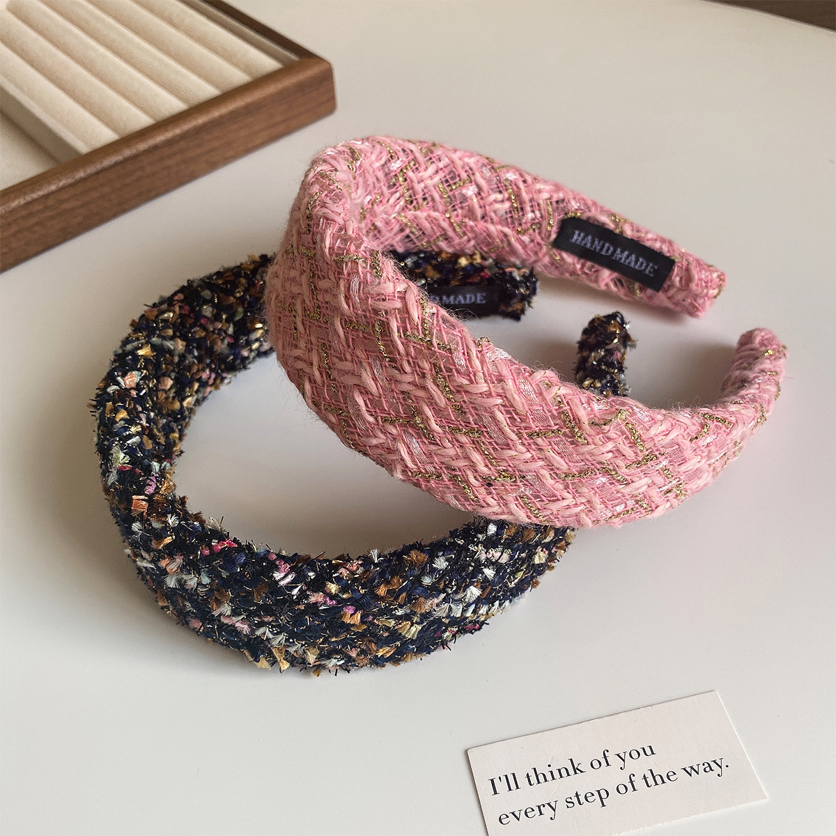 韩版小香风毛毛发箍高颅顶海绵头箍宽边高级感压发发卡气质女发饰