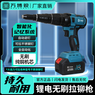 电动铆钉枪工业级全自动无刷锂电池拉铆枪压铆枪电动枪不锈钢抽芯
