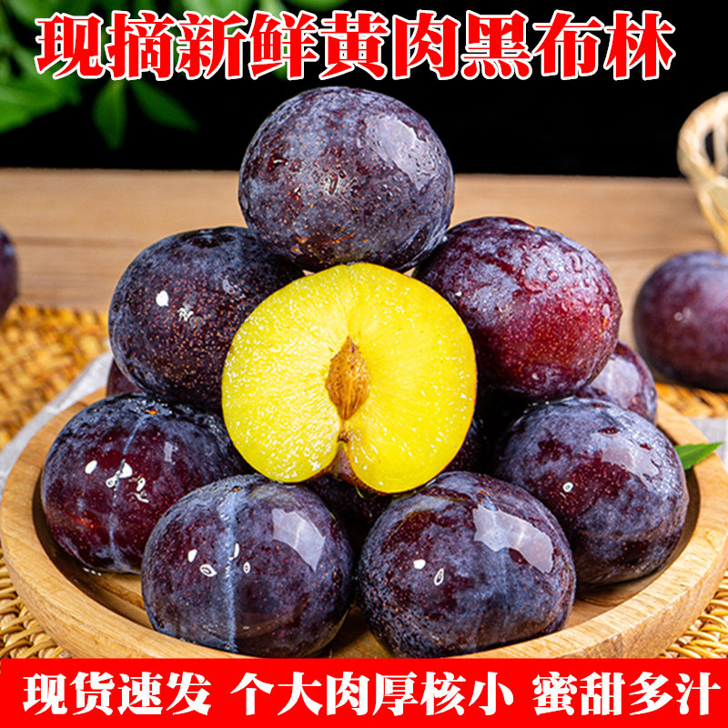 黑布林新鲜水果现摘黑李子黄肉黑巨李黑宝石孕妇整箱脱骨包邮5斤