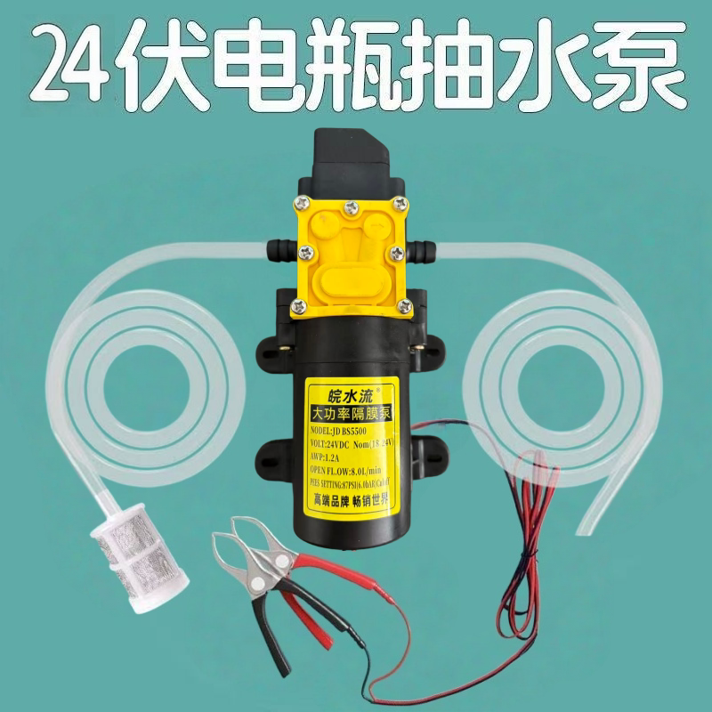 微型高压隔膜泵自吸水泵直流泵12V24v喷雾增压泵小型大流量抽水机