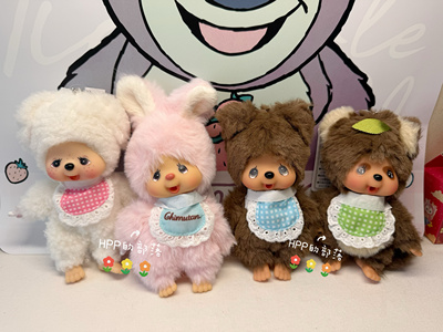 现货日本正版 Monchhichi 蒙奇奇 朋友系列 羊 兔 皮蛋 小熊 挂件