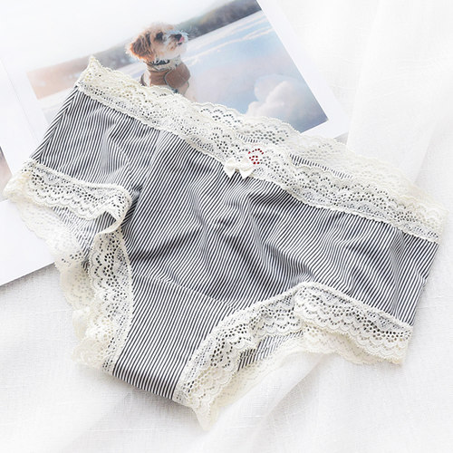 PINKGIRL条纹牛奶丝内裤女速干