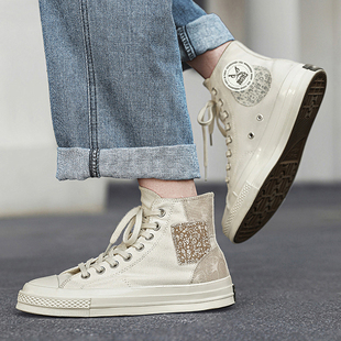 BADBOY官方正品1970S男女复古高帮休闲鞋丝带花卉纹理感帆布潮鞋