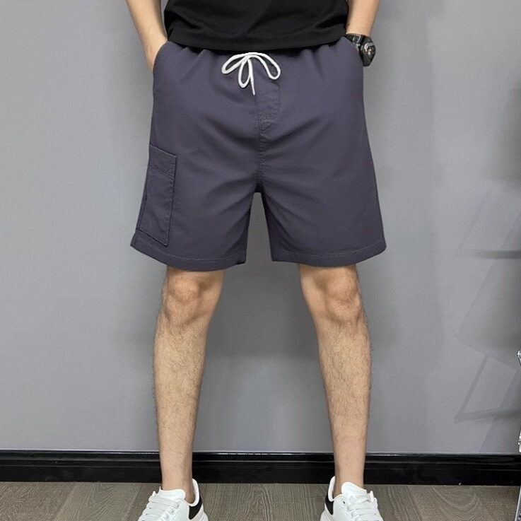 痞帅男款裤子夏季潮牌日系纯棉弹力工装休闲短裤男宽松四分三分裤