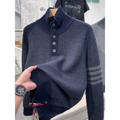 男士高领毛衣秋冬季加针织衫冬
