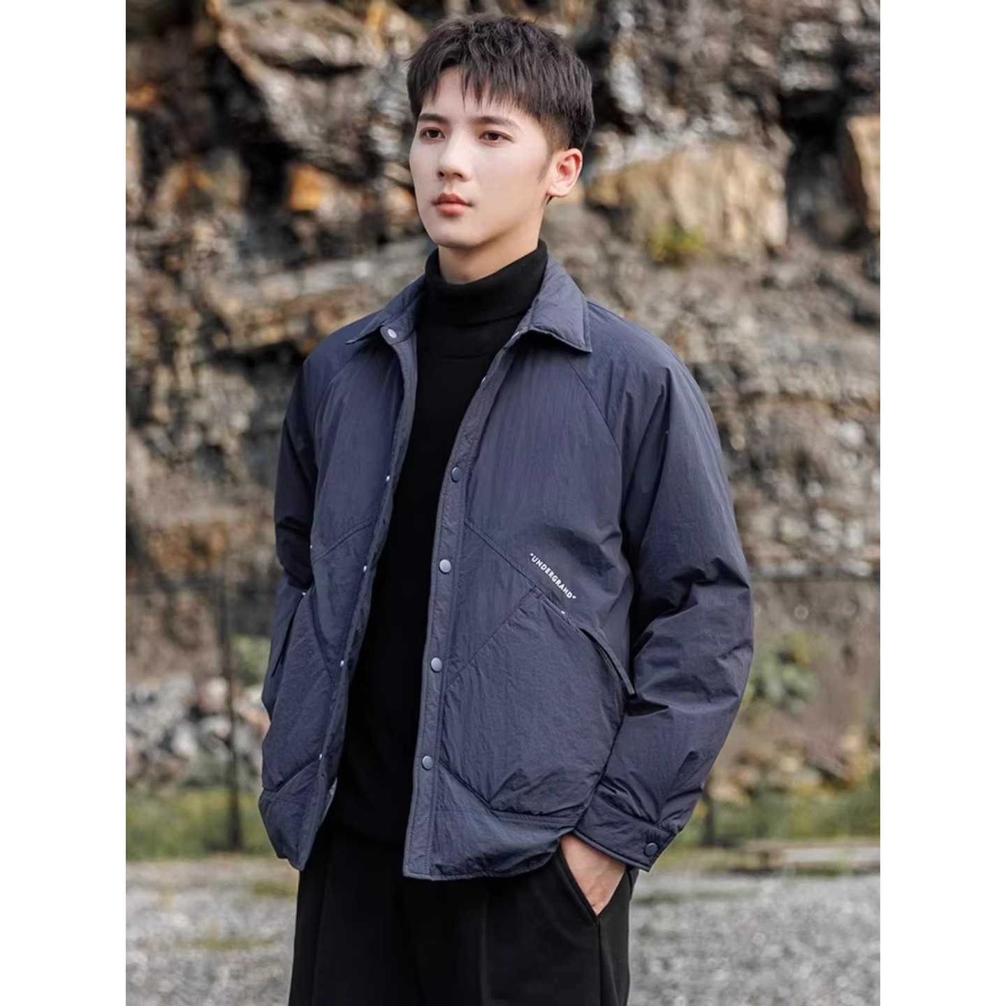 2025冬季短款轻薄保暖棉服男士