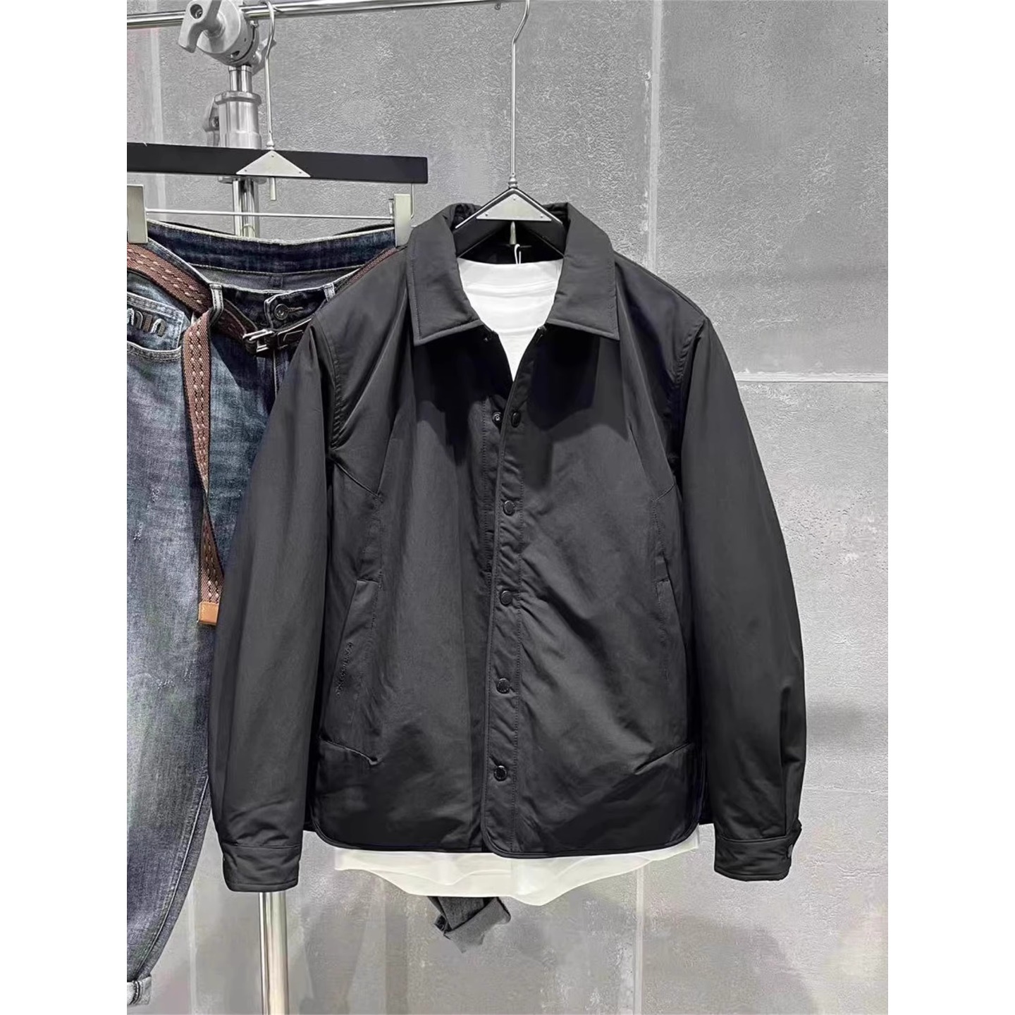 2025新款秋冬男士夹克搭薄棉服男