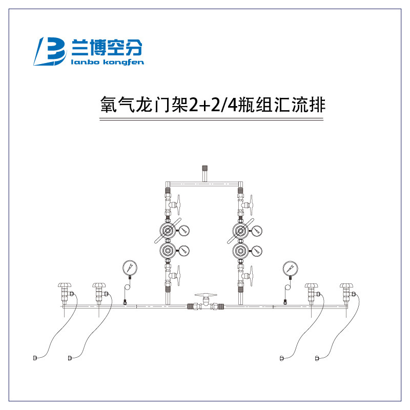 龙门架氧气瓶汇流排 气瓶管道集中供气 龙门架氧气汇流排 管道