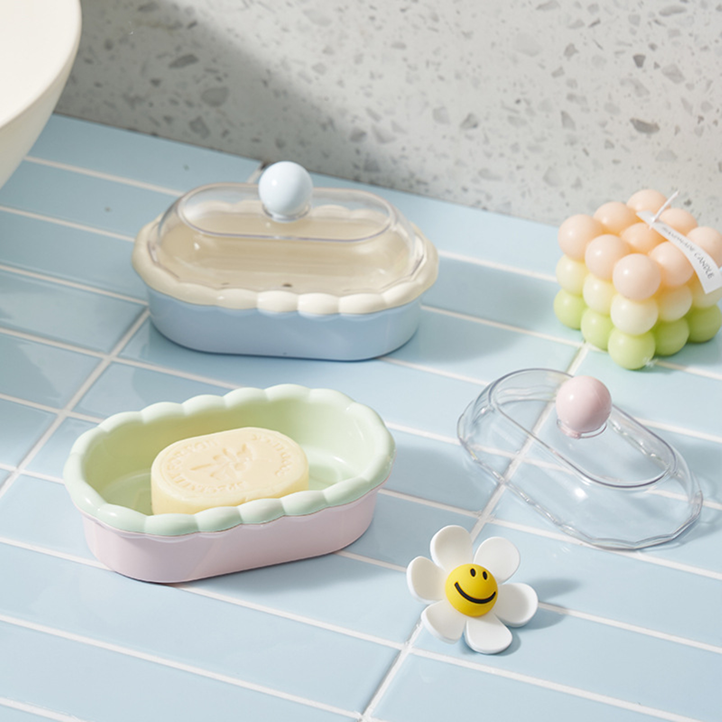 沥水塑料卫生间洗漱台双层带盖