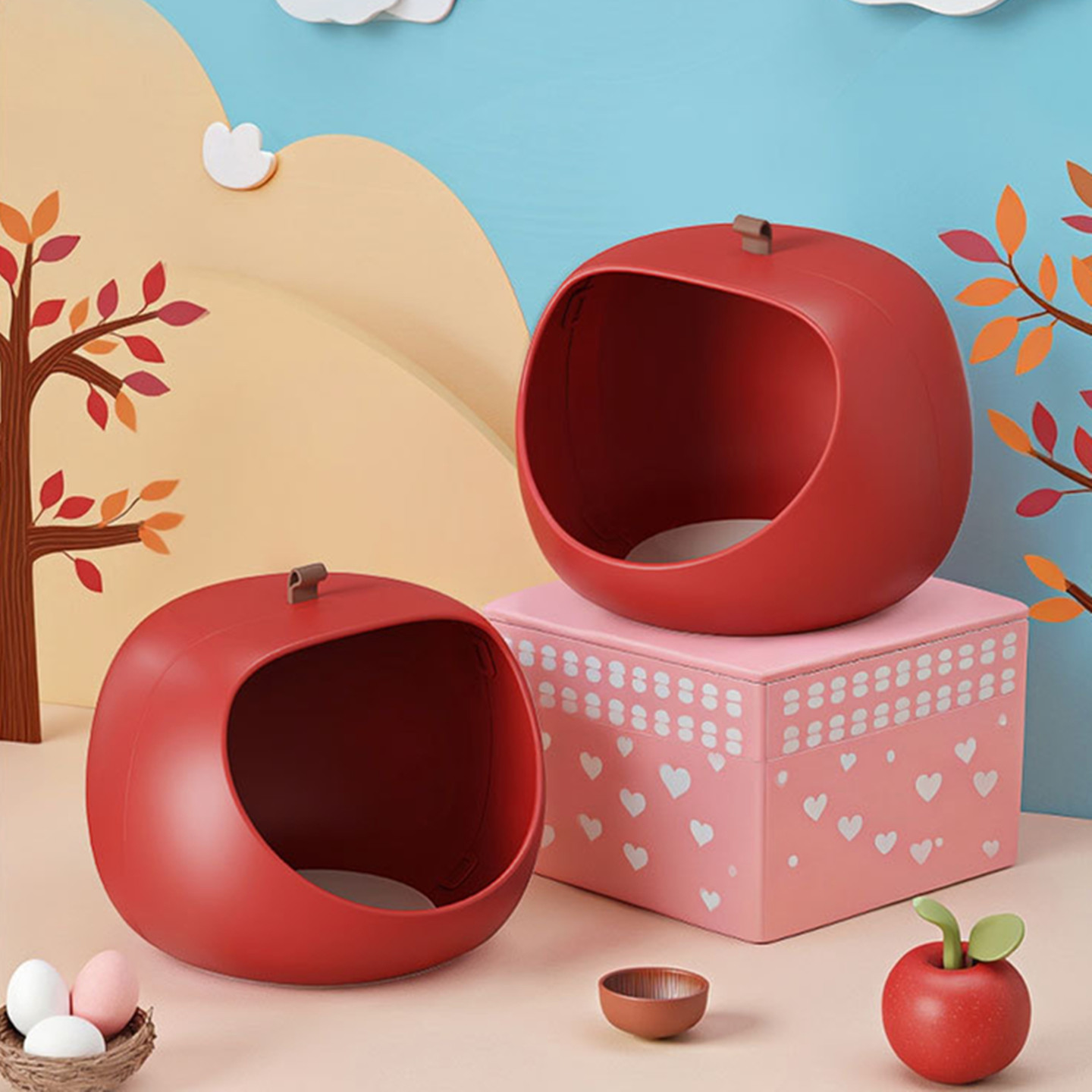 水果系列苹果收纳盒入门储物桶