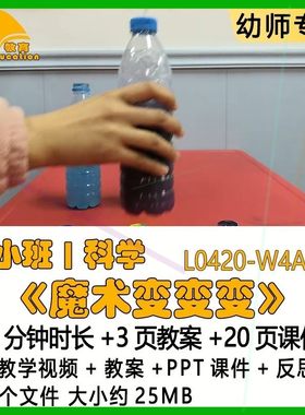微课幼儿园优质课教案PPT课件公开课小班科学《魔术变变变》反思.