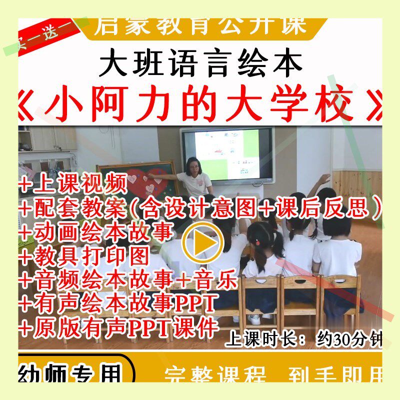 1幼儿园幼小衔接大班语言绘本小阿力的大学校优质公开课教案课件