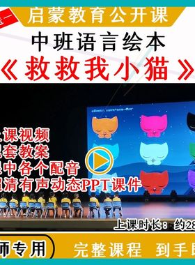 幼儿园幼师优质公开课中班语言《救救我小猫》视频教案课件PPT