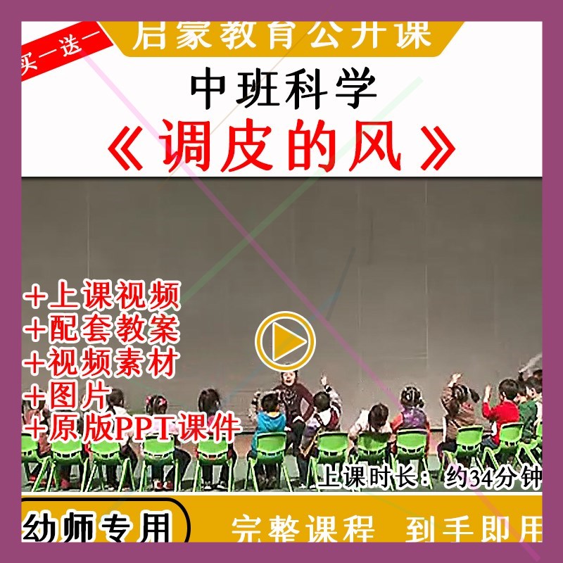 幼儿园优质公开课中班科学游戏活动调皮的风视频教案课件ppt