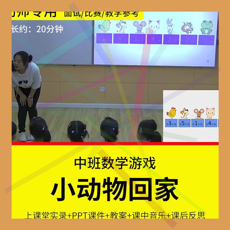1幼儿园教师面试比赛培训优质公开课中班数学科学《小动物回家》