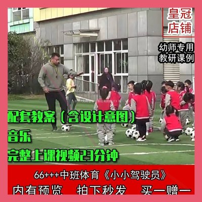 幼儿园优质课中班体育《小小驾驶员》足球轮胎视频教案反思音乐1