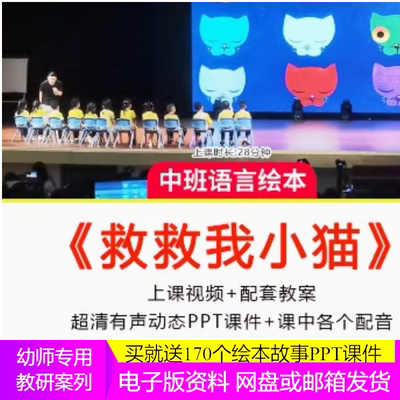 幼儿园中班语言绘本 救救我小猫 优质公开课视频教案ppt课件