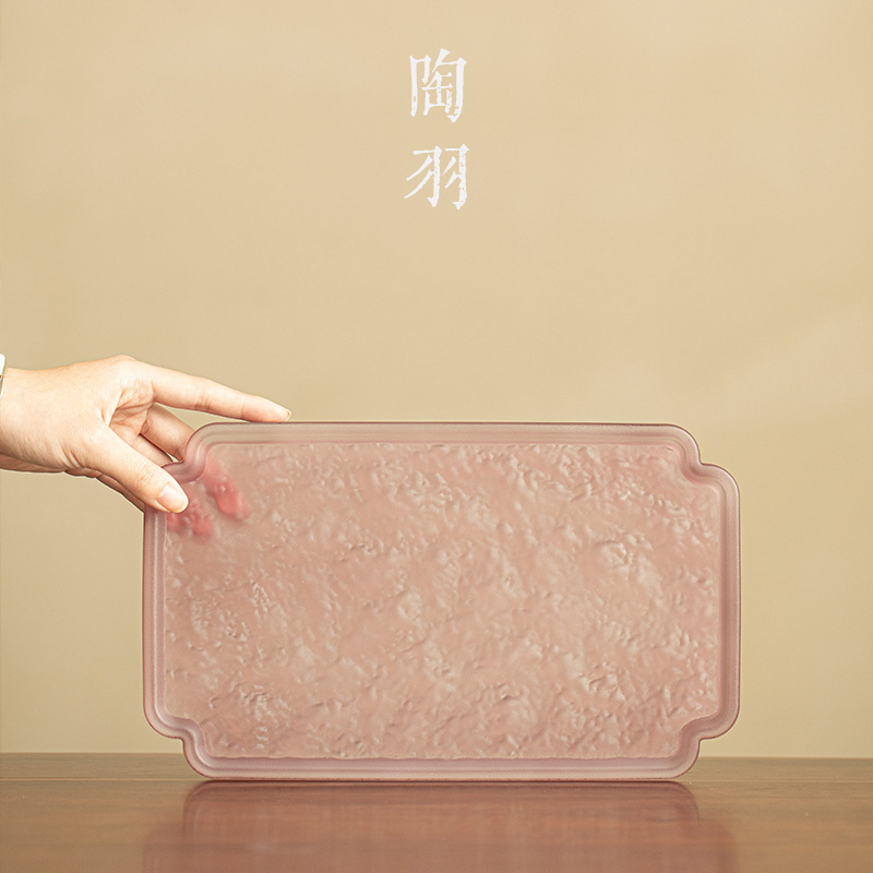琉光璃彩茶盤家用功夫茶具托盤