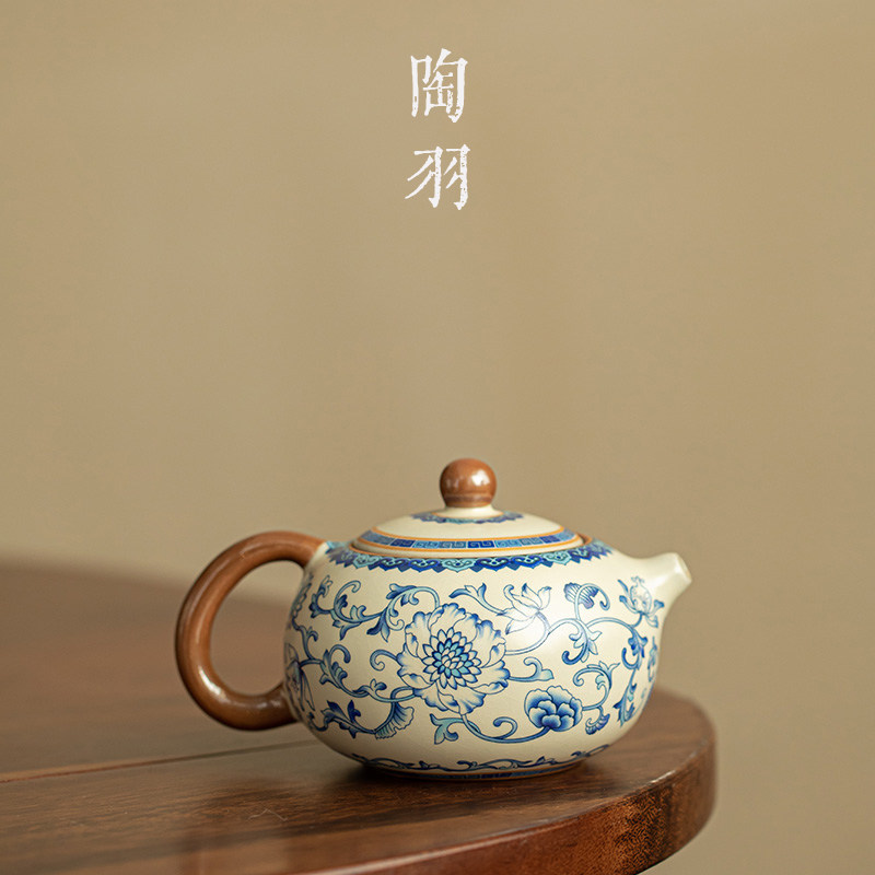仿宋汝窑缠枝莲黄汝西施壶家用陶瓷泡茶壶中式大号泡茶器功夫茶具,餐饮具,茶壶,淘宝优惠券,粉丝福利购,淘宝优惠卷