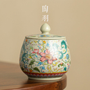 老陶泥汝窑茶叶罐陶瓷密封罐茶罐家用茶盒大号储物罐陶瓷罐茶叶盒